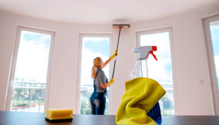 تمیز کردن سقف رنگ پلاستیکی